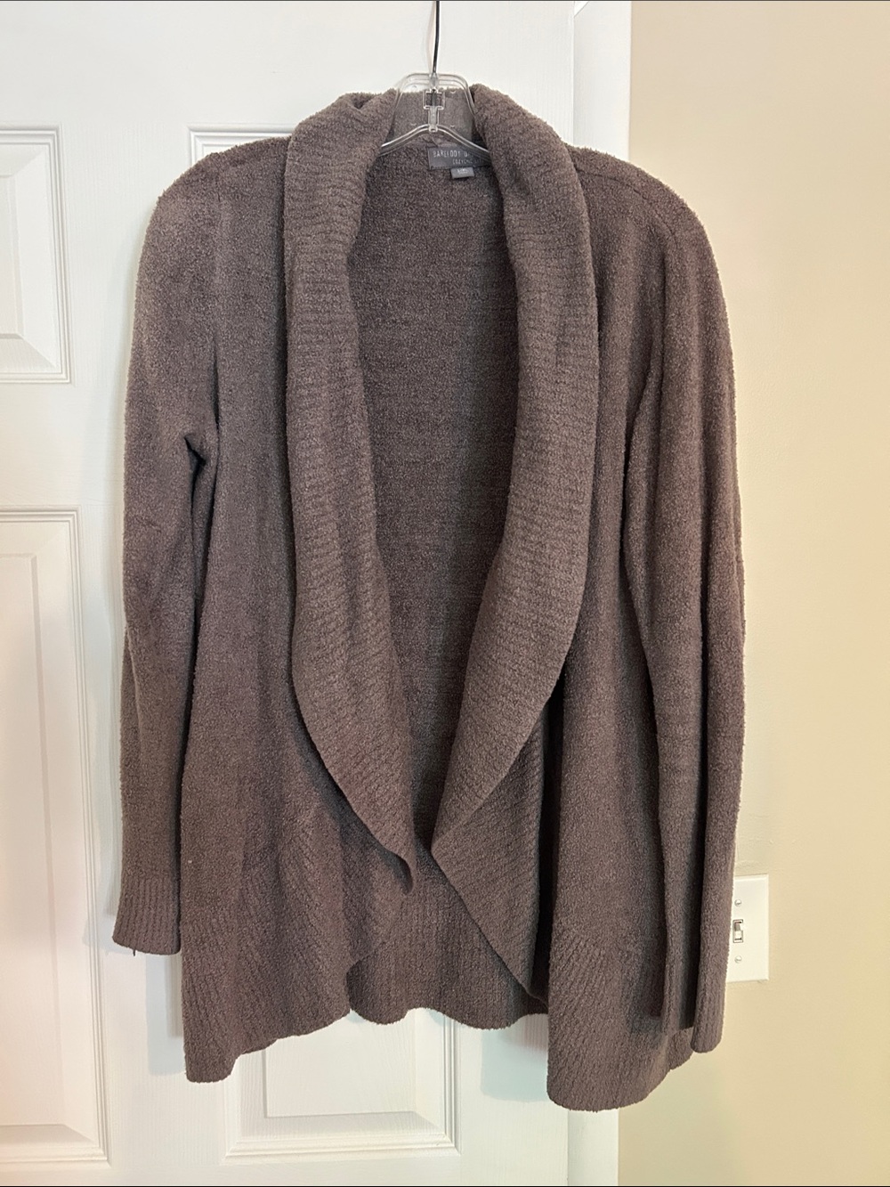 Barefoot Dreams Shawl-Collar Open Cardigan - Cocoa Brown